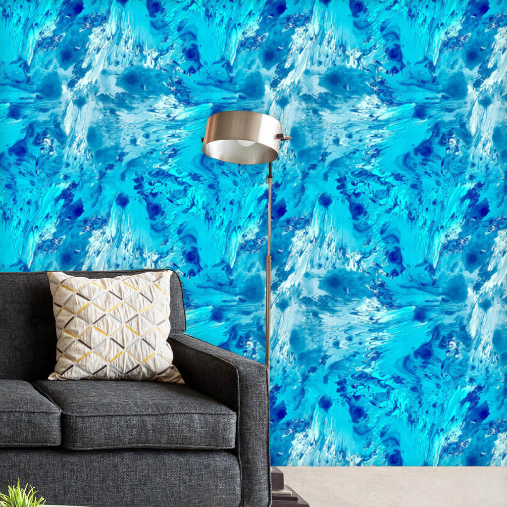 Abstract Blue D2 Wallpaper Roll - Wallpapers Peel & Stick - ArtzFolio.com