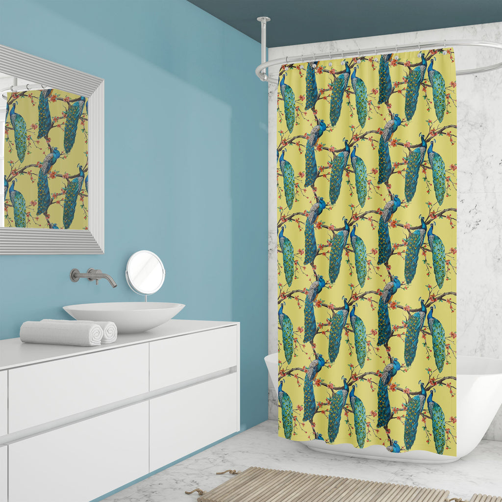 Watercolor Peacock D1 Washable Waterproof Shower Curtain-Shower Curtains-CUR_SH_EL-IC 5008216 IC 5008216, Ancient, Animals, Asian, Birds, Botanical, Chinese, Digital, Digital Art, Floral, Flowers, Graphic, Historical, Illustrations, Medieval, Nature, Patterns, Retro, Scenic, Signs, Signs and Symbols, Tropical, Vintage, Watercolour, watercolor, peacock, d1, washable, waterproof, shower, curtain, animal, asia, background, beautiful, biology, bird, blue, botany, bright, cherry, china, color, colorful, delicate