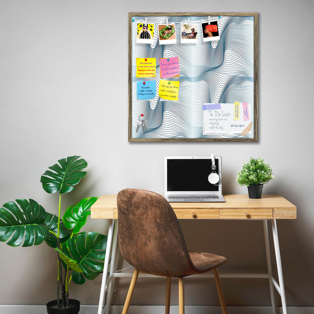 Abstract Wavy Lines D1 Bulletin Board Notice Pin Board Soft Board | Framed - Bulletin Boards Framed - ArtzFolio.com