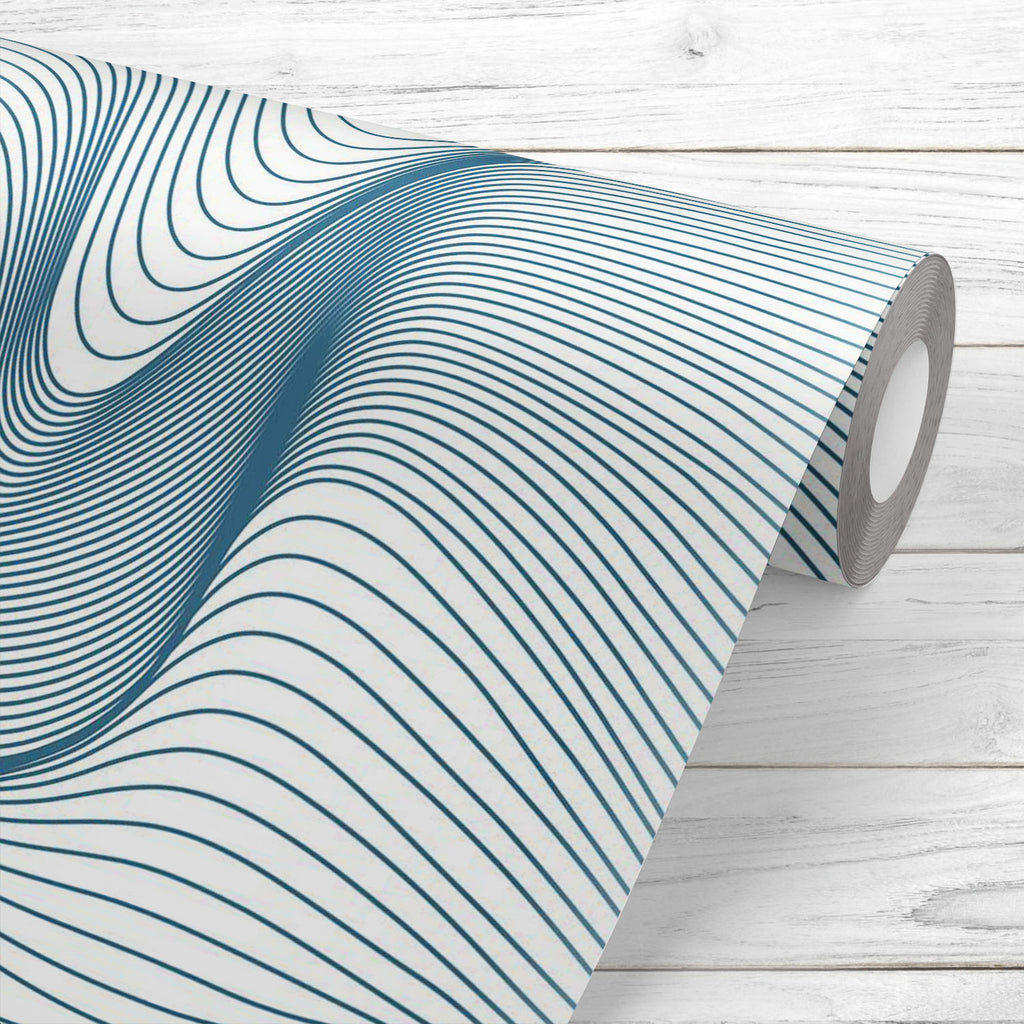 Abstract Wavy Lines D1 Wallpaper Roll - Wallpapers Peel & Stick - ArtzFolio.com