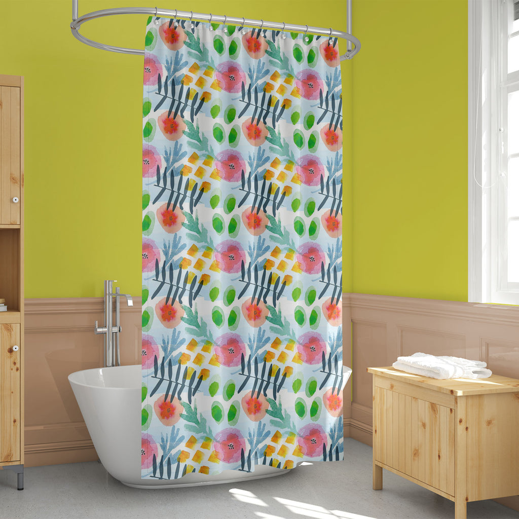 Modern Floral Art D1 Washable Waterproof Shower Curtain-Shower Curtains-CUR_SH_EL-IC 5008228 IC 5008228, Abstract Expressionism, Abstracts, Ancient, Botanical, Drawing, Floral, Flowers, Fruit and Vegetable, Historical, Illustrations, Medieval, Modern Art, Nature, Patterns, Retro, Scenic, Semi Abstract, Signs, Signs and Symbols, Tropical, Vegetables, Vintage, Watercolour, modern, art, d1, washable, waterproof, shower, curtain, pattern, abstract, backdrop, background, beautiful, bloom, blossom, branch, colorf