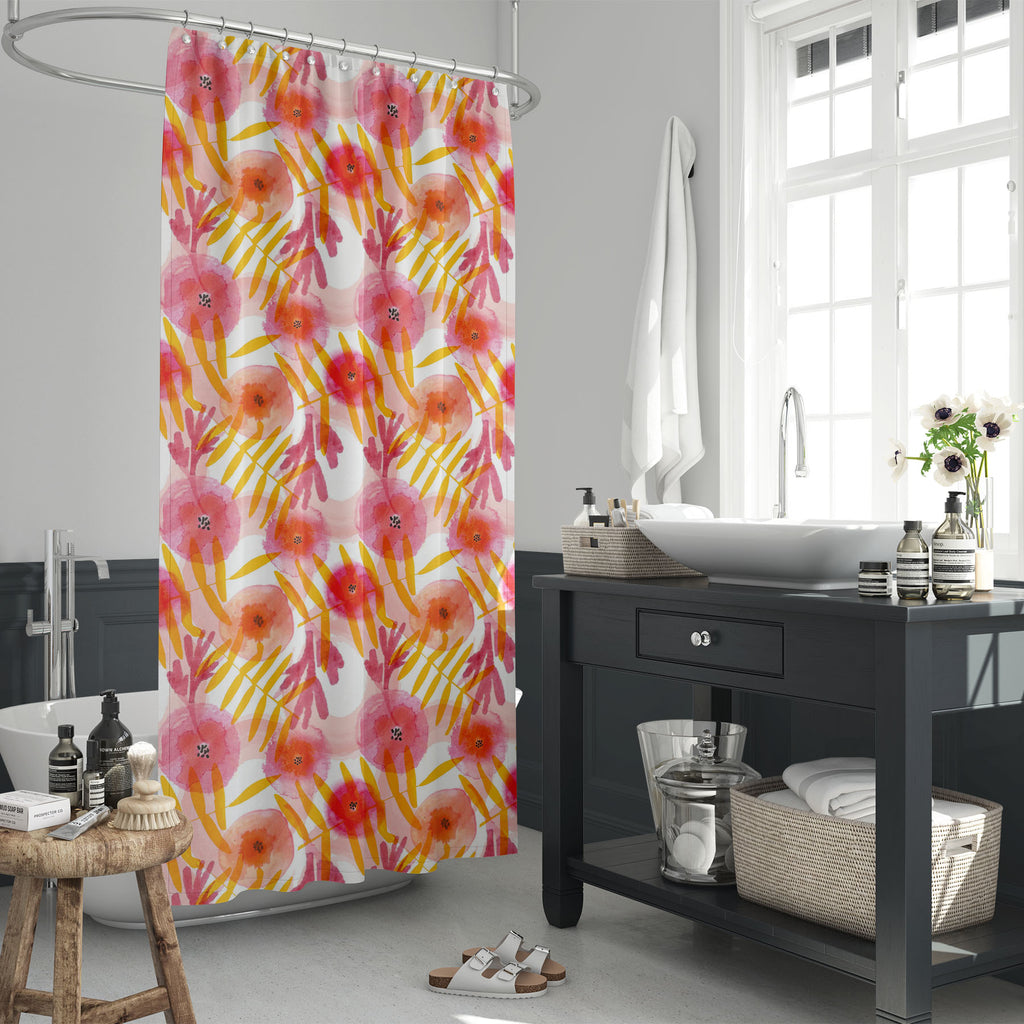 Watercolor Floral Pattern D3 Washable Waterproof Shower Curtain-Shower Curtains-CUR_SH_EL-IC 5008229 IC 5008229, Abstract Expressionism, Abstracts, Ancient, Botanical, Drawing, Floral, Flowers, Fruit and Vegetable, Historical, Illustrations, Medieval, Modern Art, Nature, Patterns, Retro, Scenic, Semi Abstract, Signs, Signs and Symbols, Tropical, Vegetables, Vintage, Watercolour, watercolor, pattern, d3, washable, waterproof, shower, curtain, abstract, backdrop, background, beautiful, bloom, blossom, branch,