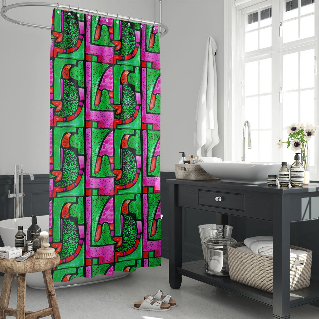 Abstract Geometric Pattern D11 Washable Waterproof Shower Curtain - Shower Curtains - ArtzFolio.com