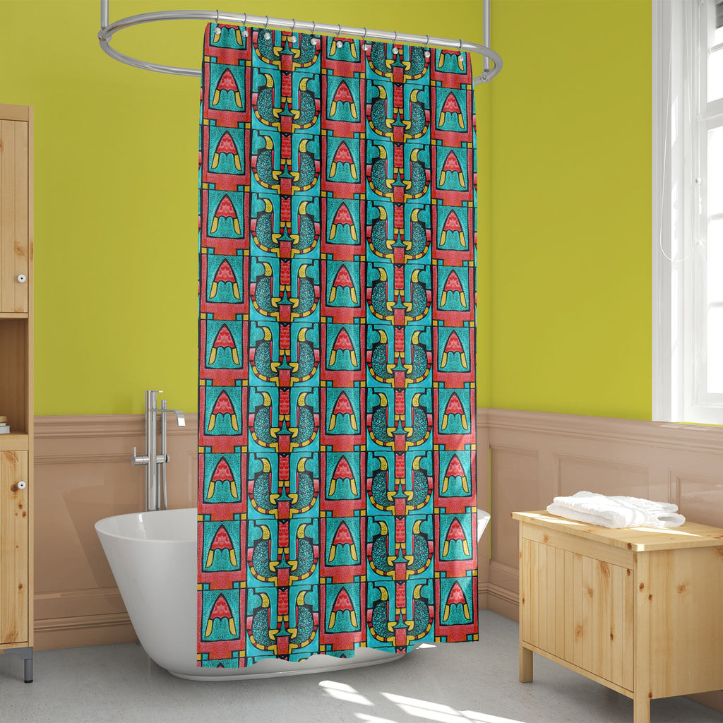 Abstract Geometric Pattern D12 Washable Waterproof Shower Curtain - Shower Curtains - ArtzFolio.com