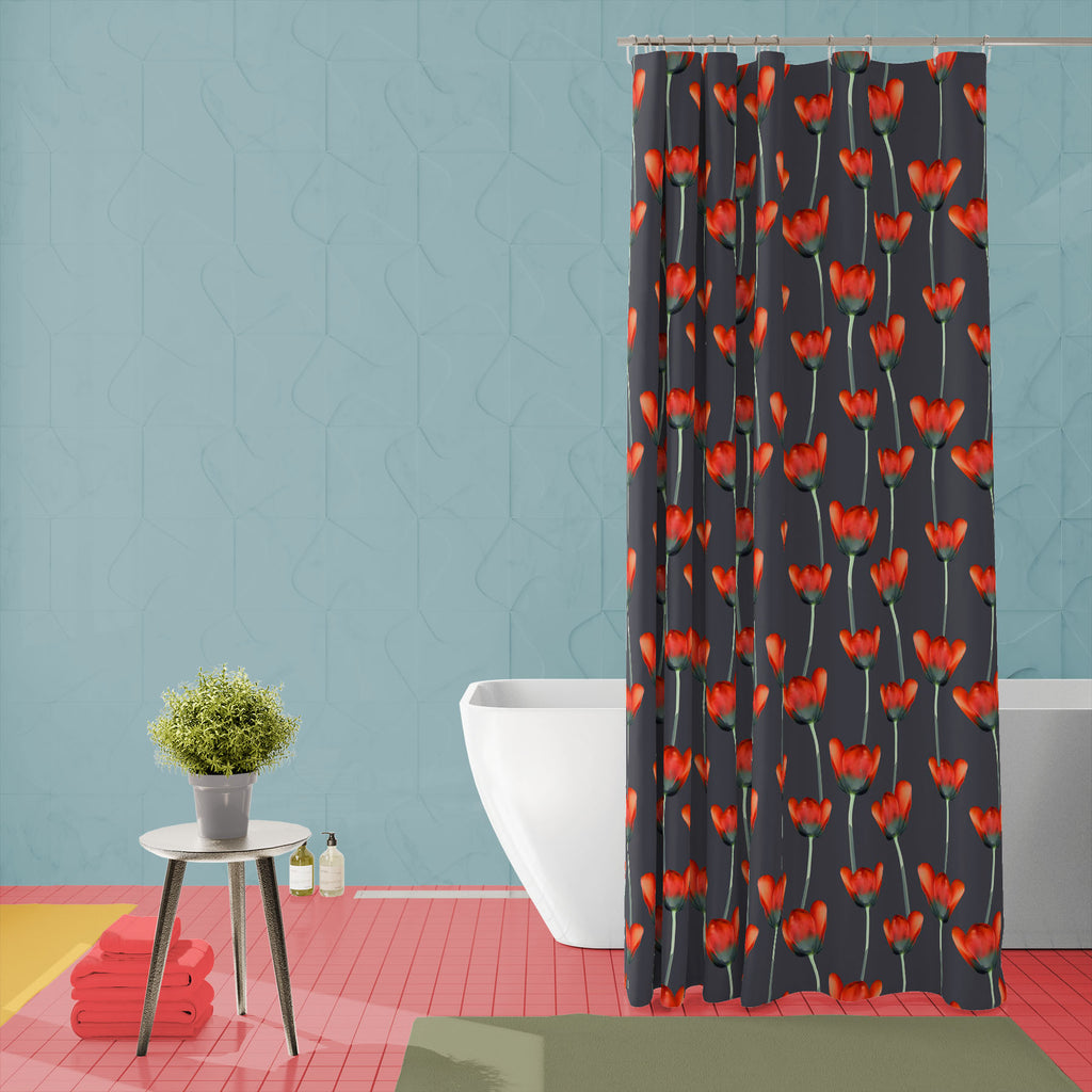 3D Tulips Pattern D2 Washable Waterproof Shower Curtain - Shower Curtains - ArtzFolio.com