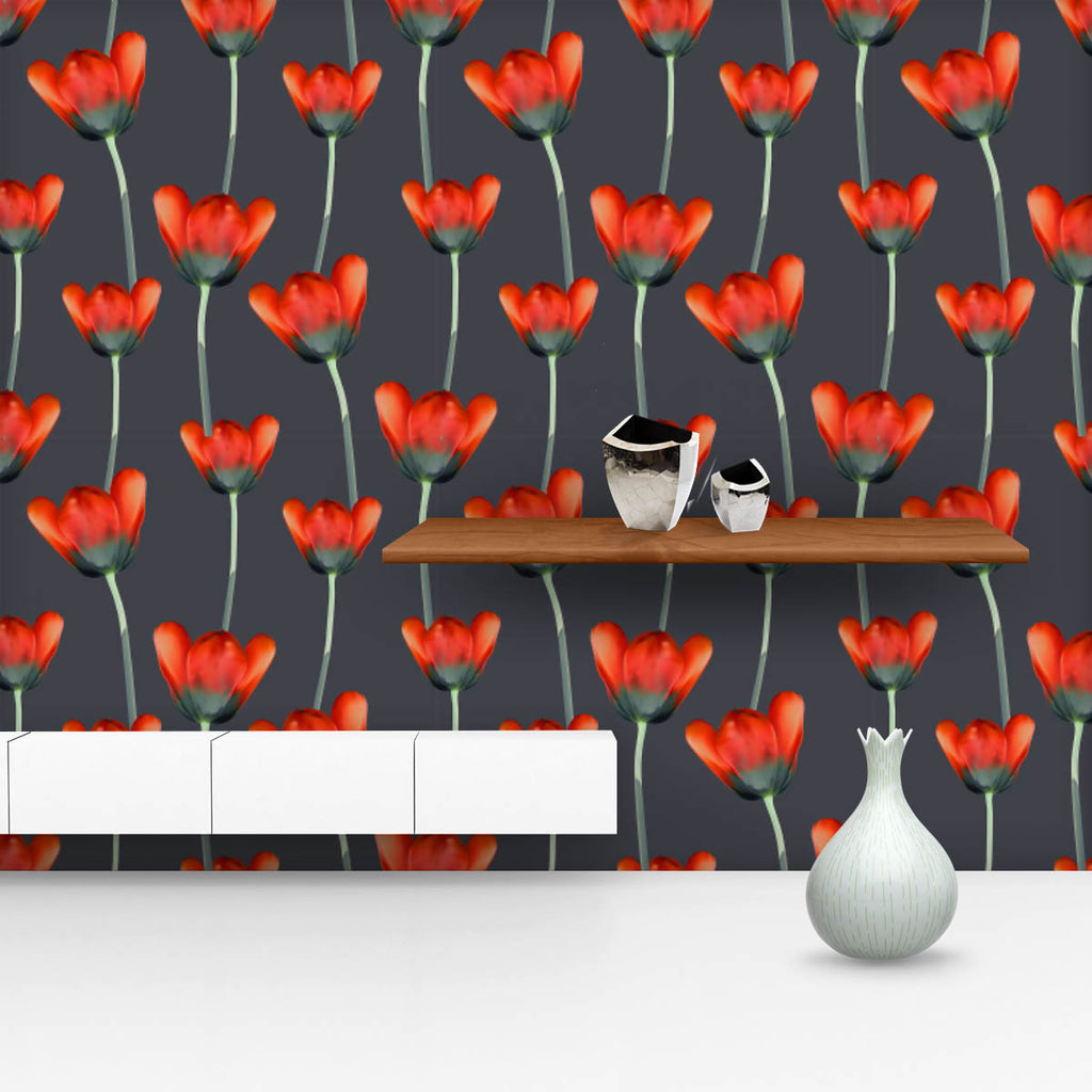 3D Tulips Pattern D2 Wallpaper Roll - Wallpapers Peel & Stick - ArtzFolio.com