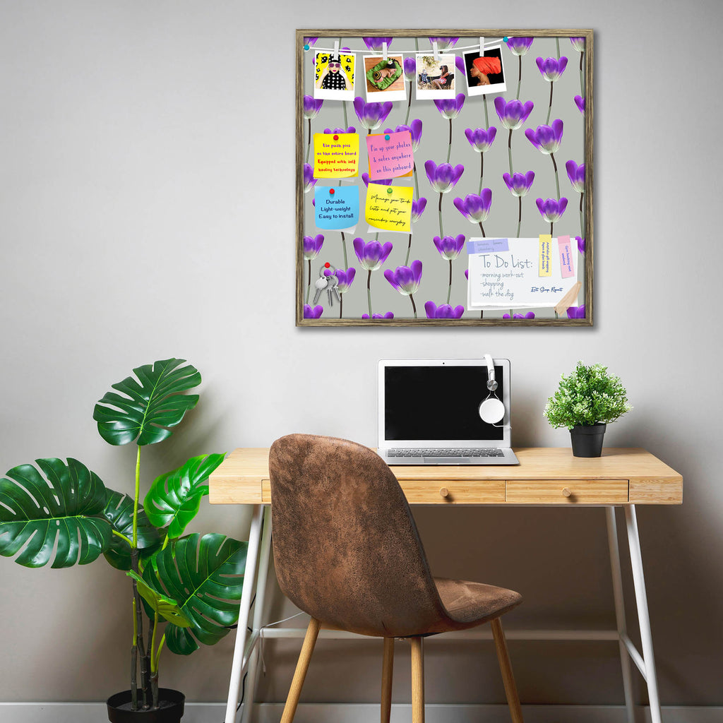 3D Tulips Pattern D3 Bulletin Board Notice Pin Board Soft Board | Framed - Bulletin Boards Framed - ArtzFolio.com