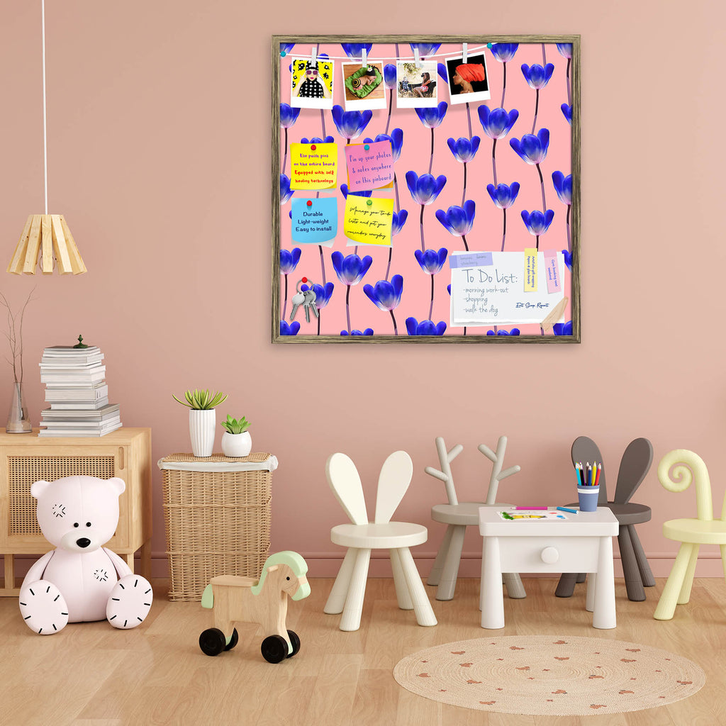 3D Tulips Pattern D4 Bulletin Board Notice Pin Board Soft Board | Framed - Bulletin Boards Framed - ArtzFolio.com
