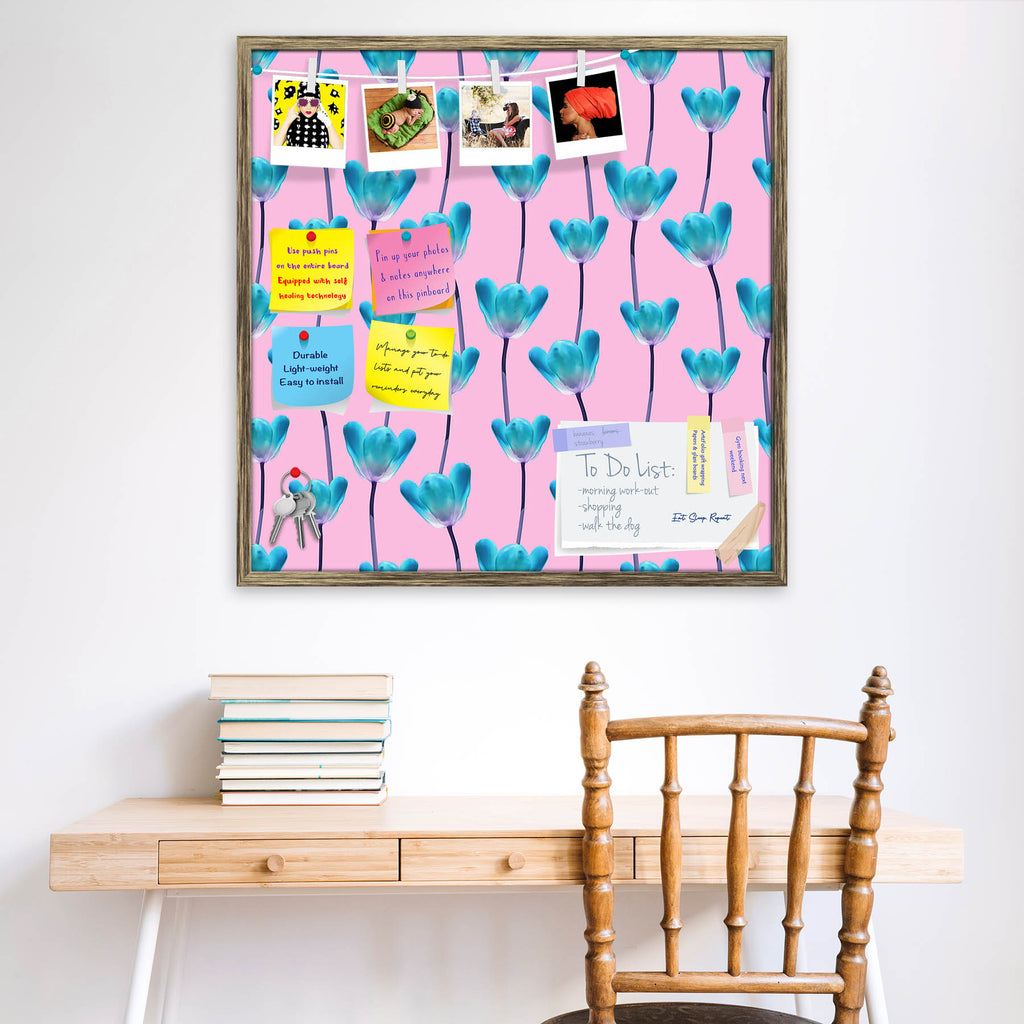 3D Tulips Pattern D5 Bulletin Board Notice Pin Board Soft Board | Framed - Bulletin Boards Framed - ArtzFolio.com