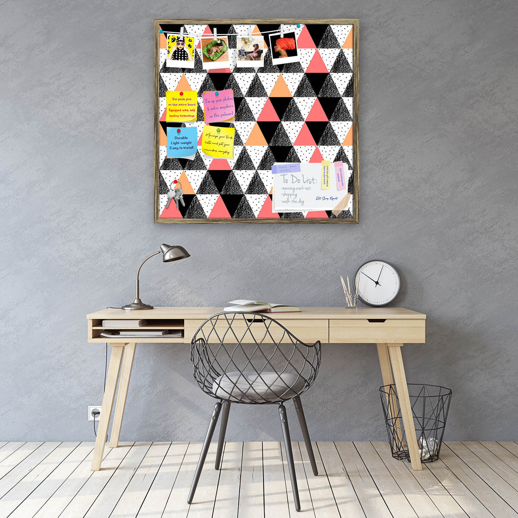Abstract Geometric Pattern D13 Bulletin Board Notice Pin Board Soft Board | Framed - Bulletin Boards Framed - ArtzFolio.com