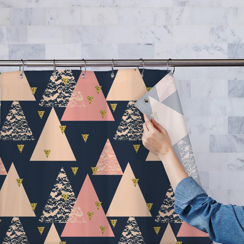 Abstract Geometric Pattern D14 Washable Waterproof Shower Curtain - Shower Curtains - ArtzFolio.com