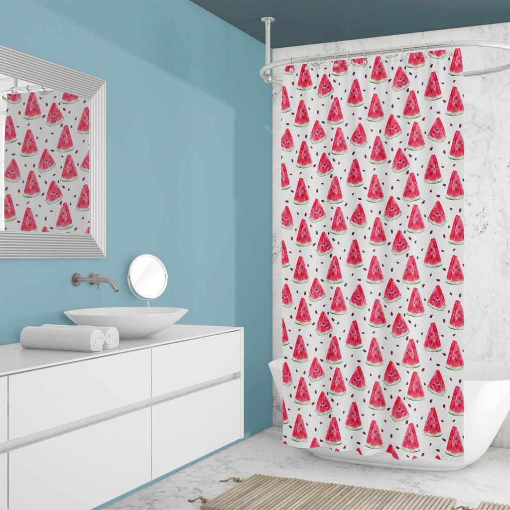 Watercolor Watermelon D4 Washable Waterproof Shower Curtain-Shower Curtains-CUR_SH_EL-IC 5008266 IC 5008266, Abstract Expressionism, Abstracts, Ancient, Art and Paintings, Black and White, Cuisine, Food, Food and Beverage, Food and Drink, Fruit and Vegetable, Fruits, Historical, Illustrations, Medieval, Nature, Patterns, Scenic, Semi Abstract, Sketches, Tropical, Vintage, Watercolour, White, watercolor, watermelon, d4, washable, waterproof, shower, curtain, summer, abstract, art, artwork, background, berry,