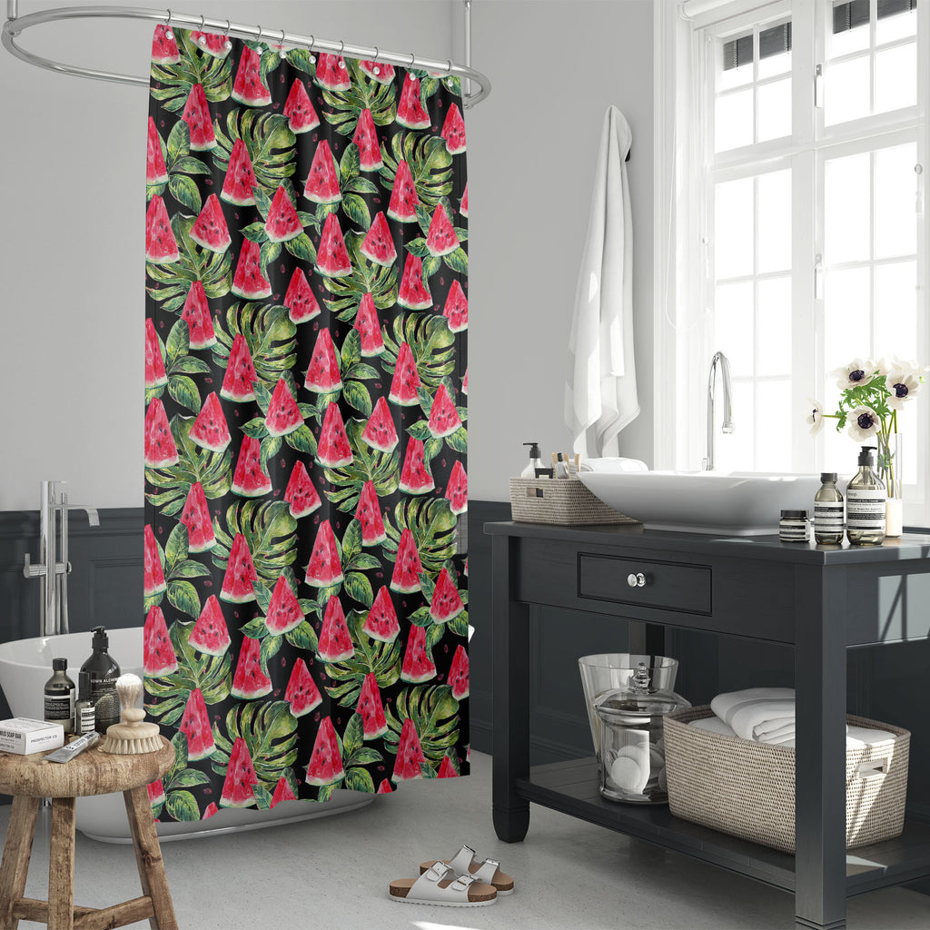 Watercolor Watermelon D5 Washable Waterproof Shower Curtain-Shower Curtains-CUR_SH_EL-IC 5008267 IC 5008267, Abstract Expressionism, Abstracts, Ancient, Art and Paintings, Black, Black and White, Cuisine, Food, Food and Beverage, Food and Drink, Fruit and Vegetable, Fruits, Historical, Illustrations, Medieval, Nature, Patterns, Scenic, Semi Abstract, Sketches, Tropical, Vintage, Watercolour, watercolor, watermelon, d5, washable, waterproof, shower, curtain, abstract, art, artwork, background, berry, dessert