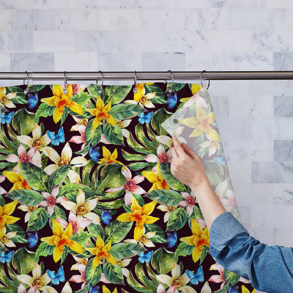 Watercolor Natural Tropical Leaves Washable Waterproof Shower Curtain-Shower Curtains-CUR_SH_EL-IC 5008268 IC 5008268, Abstract Expressionism, Abstracts, Ancient, Art and Paintings, Black, Black and White, Botanical, Fashion, Floral, Flowers, Hawaiian, Historical, Illustrations, Medieval, Nature, Paintings, Patterns, Scenic, Semi Abstract, Tropical, Vintage, Watercolour, watercolor, natural, leaves, washable, waterproof, shower, curtain, abstract, aloha, art, background, banana, beach, butterfly, decoration