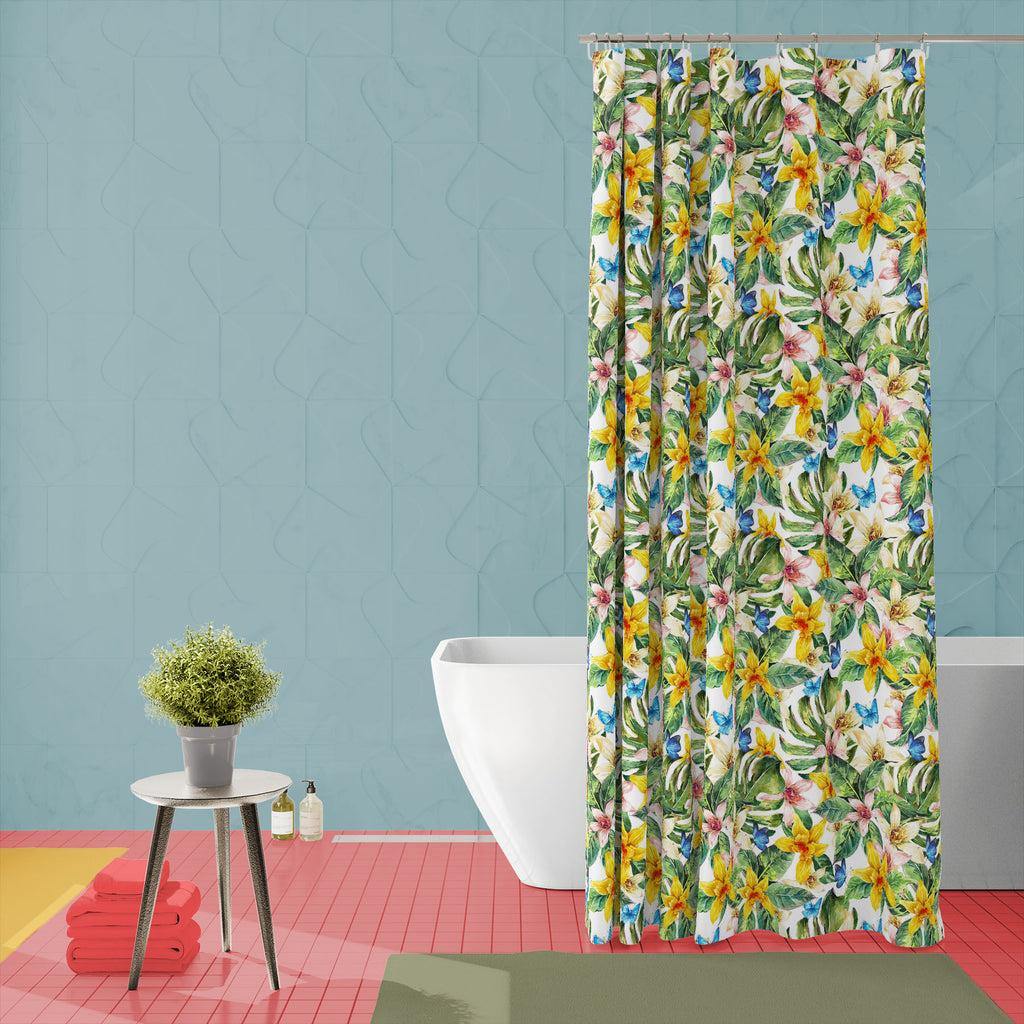 Watercolor Natural Floral Leaves Washable Waterproof Shower Curtain-Shower Curtains-CUR_SH_EL-IC 5008269 IC 5008269, Abstract Expressionism, Abstracts, Ancient, Art and Paintings, Black and White, Botanical, Fashion, Floral, Flowers, Hawaiian, Historical, Illustrations, Medieval, Nature, Paintings, Patterns, Scenic, Semi Abstract, Tropical, Vintage, Watercolour, White, watercolor, natural, leaves, washable, waterproof, shower, curtain, abstract, aloha, art, background, banana, beach, butterfly, decoration, 