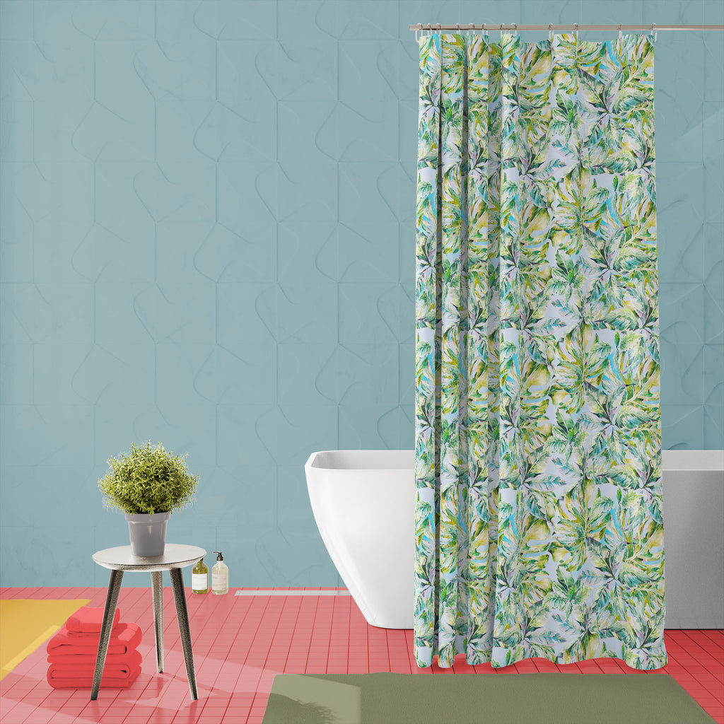Watercolor Summer Leaves Washable Waterproof Shower Curtain-Shower Curtains-CUR_SH_EL-IC 5008270 IC 5008270, Abstract Expressionism, Abstracts, Ancient, Art and Paintings, Botanical, Fashion, Floral, Flowers, Hawaiian, Historical, Illustrations, Medieval, Nature, Paintings, Patterns, Scenic, Semi Abstract, Tropical, Vintage, Watercolour, watercolor, summer, leaves, washable, waterproof, shower, curtain, pattern, abstract, aloha, aquarelle, art, background, botany, branch, collection, decoration, element, ex