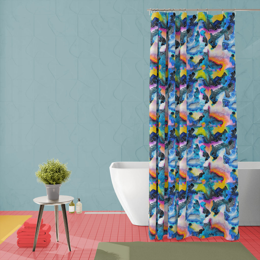 Modern Abstract D8 Washable Waterproof Shower Curtain-Shower Curtains-CUR_SH_EL-IC 5008281 IC 5008281, Abstract Expressionism, Abstracts, Art and Paintings, Astrology, Astronomy, Black, Black and White, Cosmology, Digital, Digital Art, Fantasy, Graphic, Horoscope, Illustrations, Modern Art, Nature, Patterns, Scenic, Semi Abstract, Signs, Signs and Symbols, Space, Splatter, Stars, Sun Signs, Watercolour, Zodiac, modern, abstract, d8, washable, waterproof, shower, curtain, art, backdrop, background, blue, bri