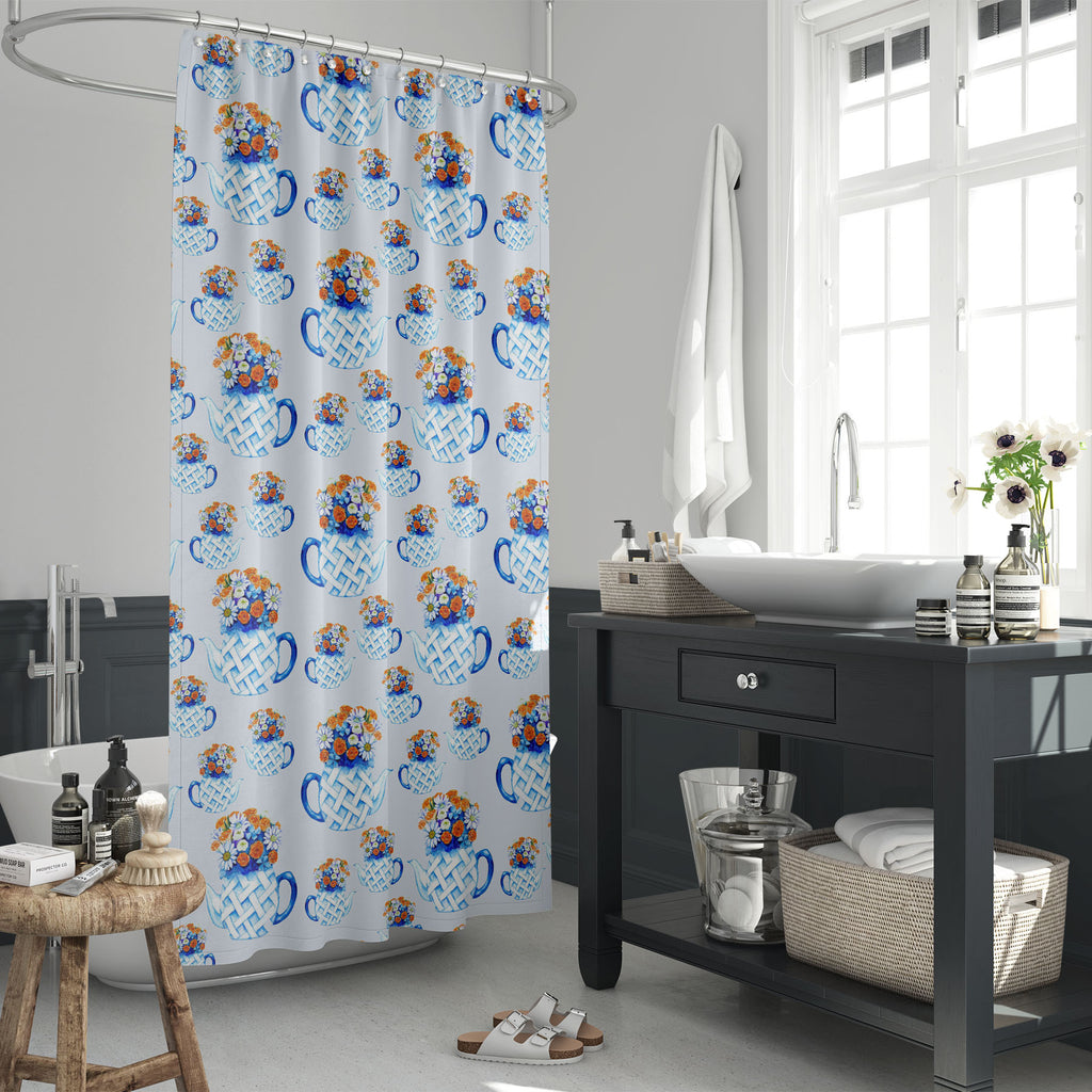 Watercolor Floral Bouquet Washable Waterproof Shower Curtain-Shower Curtains-CUR_SH_EL-IC 5008291 IC 5008291, Ancient, Art and Paintings, Birthday, Botanical, Culture, Drawing, Ethnic, Fashion, Floral, Flowers, Historical, Illustrations, Medieval, Modern Art, Nature, Patterns, Retro, Scenic, Signs, Signs and Symbols, Traditional, Tribal, Vintage, Watercolour, Wedding, World Culture, watercolor, bouquet, washable, waterproof, shower, curtain, art, backdrop, background, beautiful, beauty, brush, decor, decora