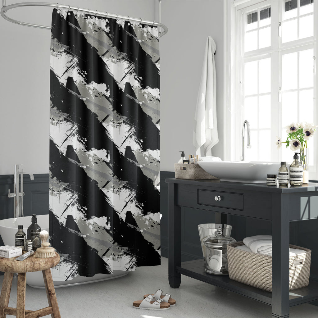 Abstract Grunge D2 Washable Waterproof Shower Curtain - Shower Curtains - ArtzFolio.com