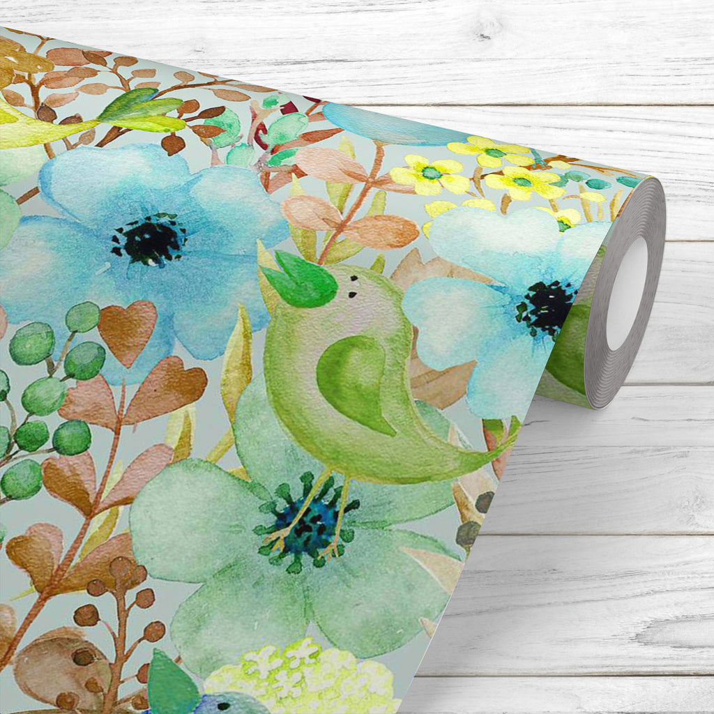Birds & Flowers D6 Wallpaper Roll-Wallpapers Peel & Stick-WAL_PA-IC 5008302 IC 5008302, Ancient, Art and Paintings, Birds, Birthday, Botanical, Decorative, Digital, Digital Art, Drawing, Fashion, Floral, Flowers, Graphic, Historical, Holidays, Medieval, Nature, Paintings, Patterns, Retro, Scenic, Signs, Signs and Symbols, Vintage, Watercolour, Wedding, d6, wallpaper, roll, art, background, bloom, blossom, blue, botanic, brown, card, colorful, cute, decor, decoration, design, elegance, fabric, flora, flower,