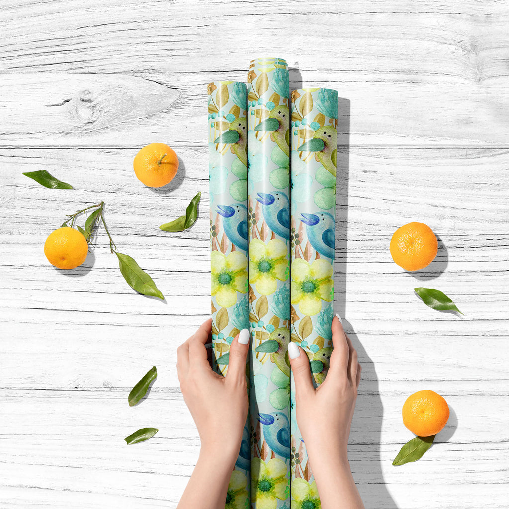 Birds & Flowers D6 Art & Craft Gift Wrapping Paper-Wrapping Papers-WRP_PP-IC 5008302 IC 5008302, Ancient, Art and Paintings, Birds, Birthday, Botanical, Decorative, Digital, Digital Art, Drawing, Fashion, Floral, Flowers, Graphic, Historical, Holidays, Medieval, Nature, Paintings, Patterns, Retro, Scenic, Signs, Signs and Symbols, Vintage, Watercolour, Wedding, d6, art, craft, gift, wrapping, paper, background, bloom, blossom, blue, botanic, brown, card, colorful, cute, decor, decoration, design, elegance, 