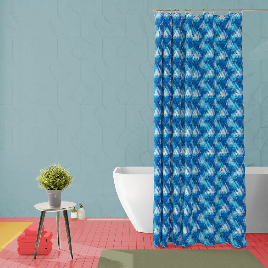 Geometric 3D Triangles D2 Washable Waterproof Shower Curtain-Shower Curtains-CUR_SH_EL-IC 5008304 IC 5008304, 80s, Abstract Expressionism, Abstracts, Arrows, Art and Paintings, Aztec, Chevron, Diamond, Digital, Digital Art, Eygptian, Fashion, Geometric, Geometric Abstraction, Graffiti, Graphic, Hipster, Illustrations, Modern Art, Patterns, Pop Art, Retro, Semi Abstract, Signs, Signs and Symbols, Stripes, Triangles, 3d, d2, washable, waterproof, shower, curtain, abstract, arrow, background, bold, design, dia