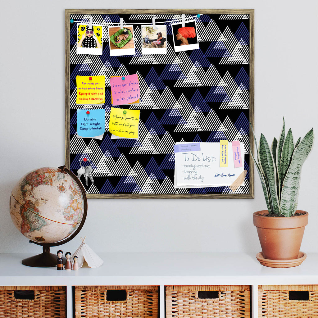 3D Triangles D1 Bulletin Board Notice Pin Board Soft Board | Framed - Bulletin Boards Framed - ArtzFolio.com