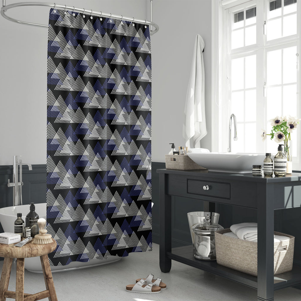 3D Triangles D1 Washable Waterproof Shower Curtain - Shower Curtains - ArtzFolio.com