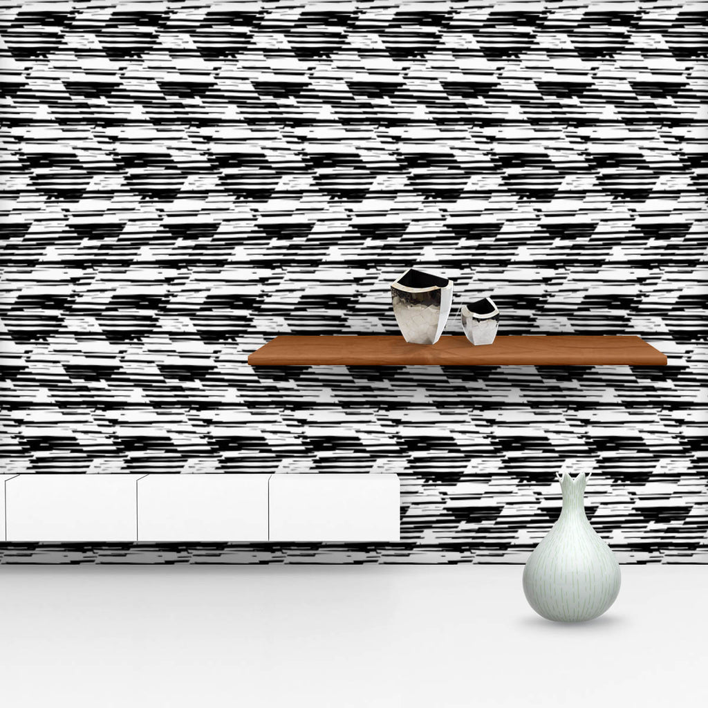 Black & White Stripes D1 Wallpaper Roll-Wallpapers Peel & Stick-WAL_PA-IC 5008310 IC 5008310, Abstract Expressionism, Abstracts, African, Art and Paintings, Aztec, Black, Black and White, Chevron, Diamond, Digital, Digital Art, Eygptian, Geometric, Geometric Abstraction, Graffiti, Graphic, Hand Drawn, Illustrations, Modern Art, Patterns, Pop Art, Semi Abstract, Signs, Signs and Symbols, Stripes, Triangles, White, d1, wallpaper, roll, abstract, angles, background, and, bold, design, dynamic, edgy, funky, geo