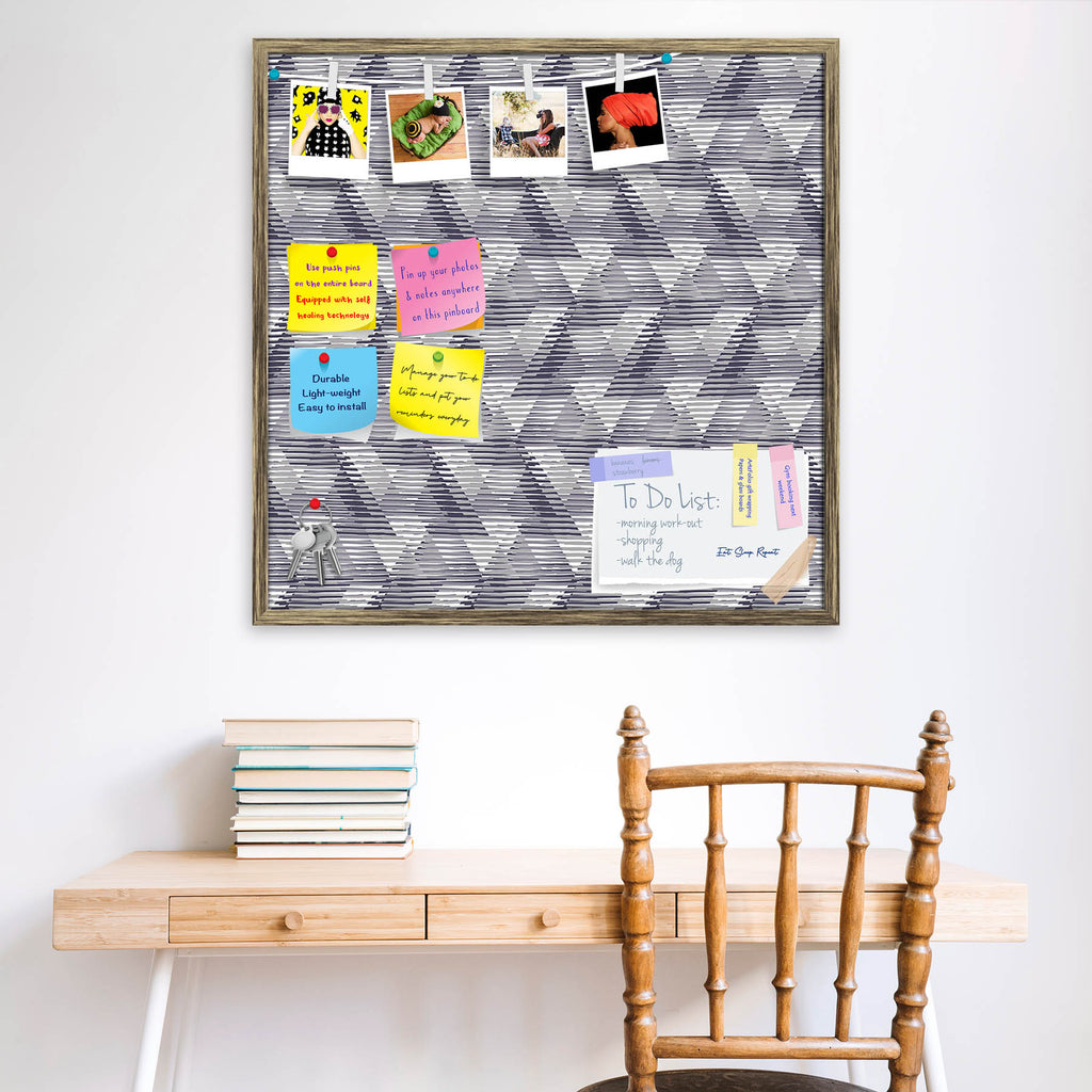 3D Triangles D2 Bulletin Board Notice Pin Board Soft Board | Framed - Bulletin Boards Framed - ArtzFolio.com