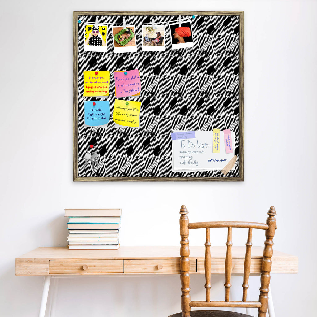 3D Lines & Stripes D4 Bulletin Board Notice Pin Board Soft Board | Framed - Bulletin Boards Framed - ArtzFolio.com