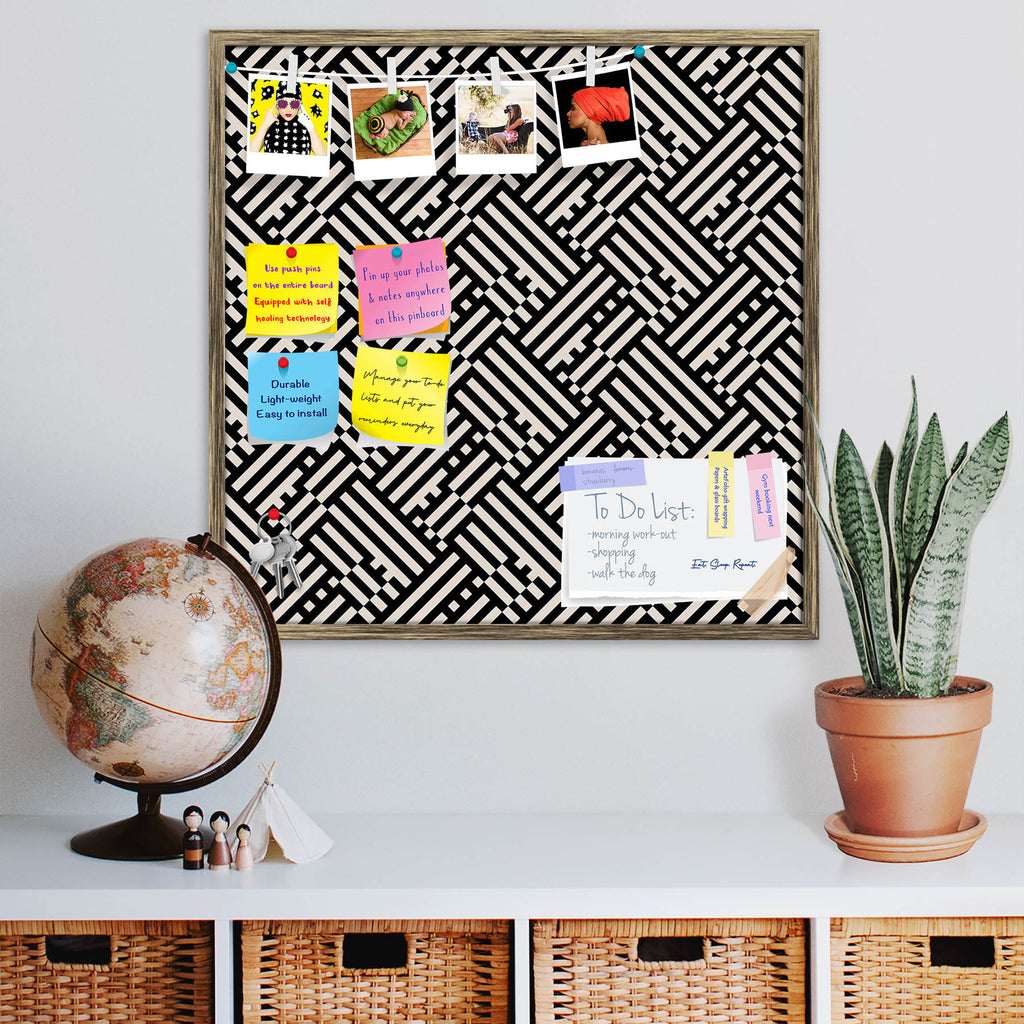 Abstract Geometric Pattern D15 Bulletin Board Notice Pin Board Soft Board | Framed - Bulletin Boards Framed - ArtzFolio.com