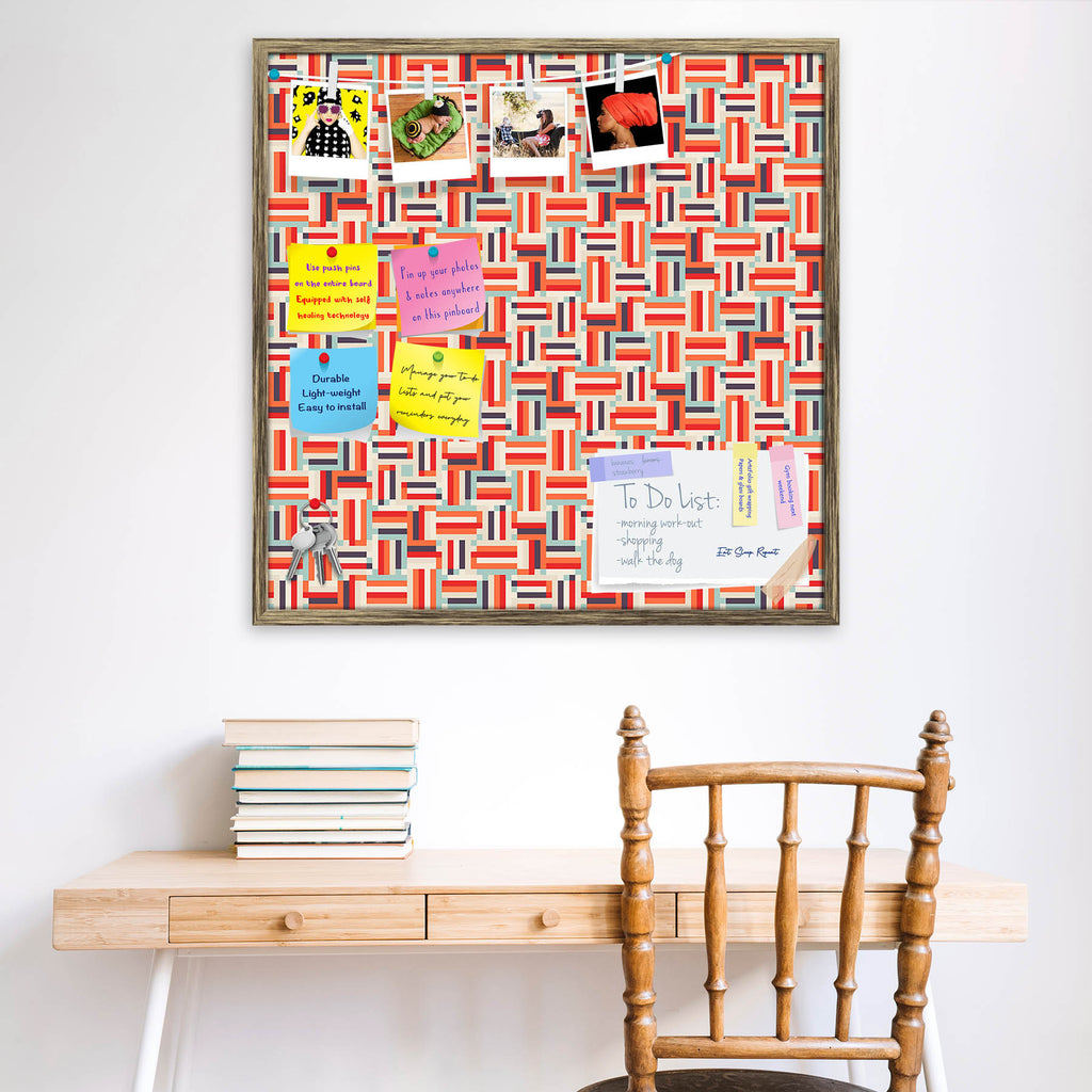 Abstract Geometric Pattern D16 Bulletin Board Notice Pin Board Soft Board | Framed - Bulletin Boards Framed - ArtzFolio.com