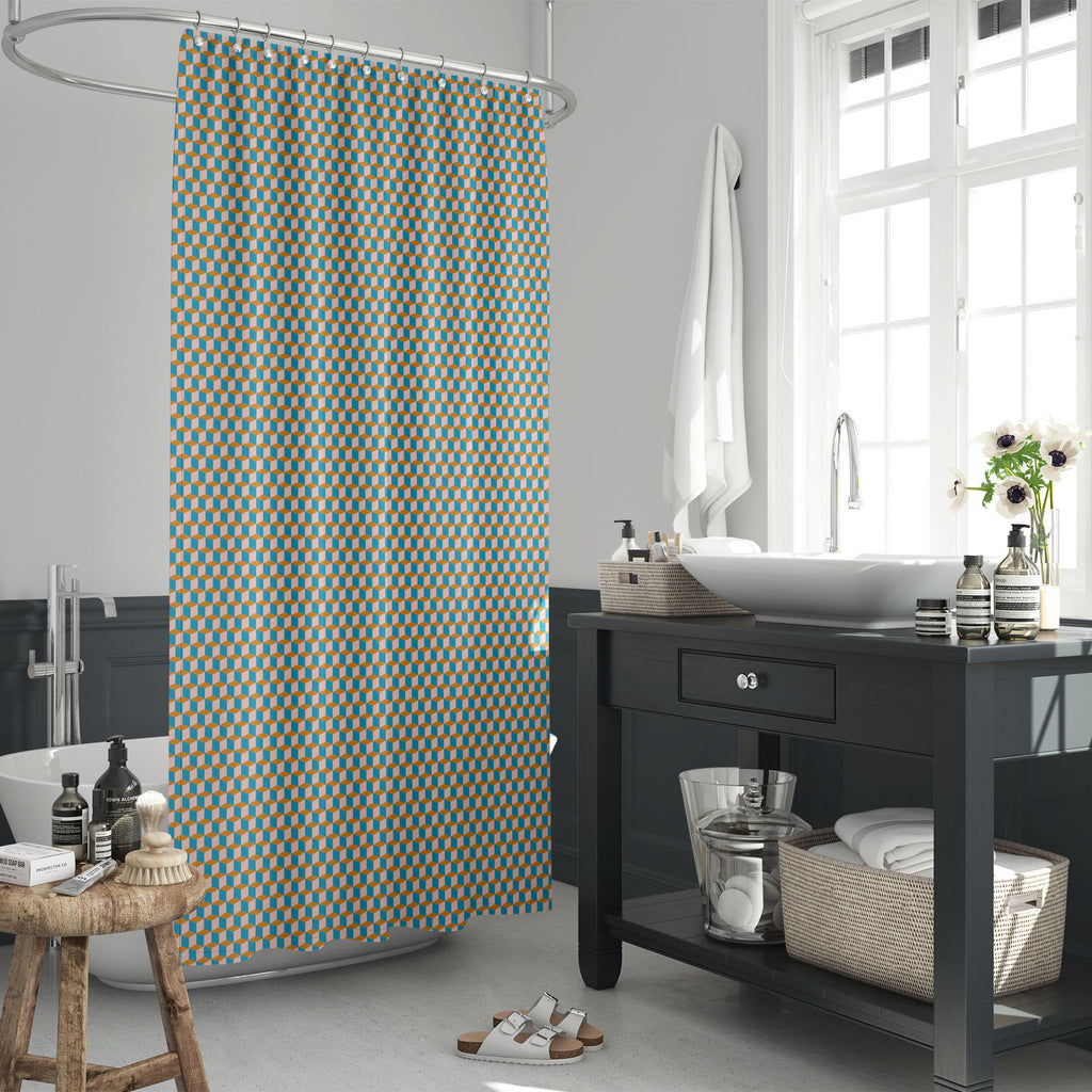 Colorful 3D Cubes Washable Waterproof Shower Curtain-Shower Curtains-CUR_SH_EL-IC 5008323 IC 5008323, Abstract Expressionism, Abstracts, African, Art and Paintings, Check, Digital, Digital Art, Fashion, Geometric, Geometric Abstraction, Graphic, Modern Art, Patterns, Plaid, Pop Art, Retro, Semi Abstract, Signs, Signs and Symbols, Stripes, colorful, 3d, cubes, washable, waterproof, shower, curtain, abstract, angles, argyle, background, blocks, bold, bricks, bright, design, distortion, edgy, funky, geometry, 