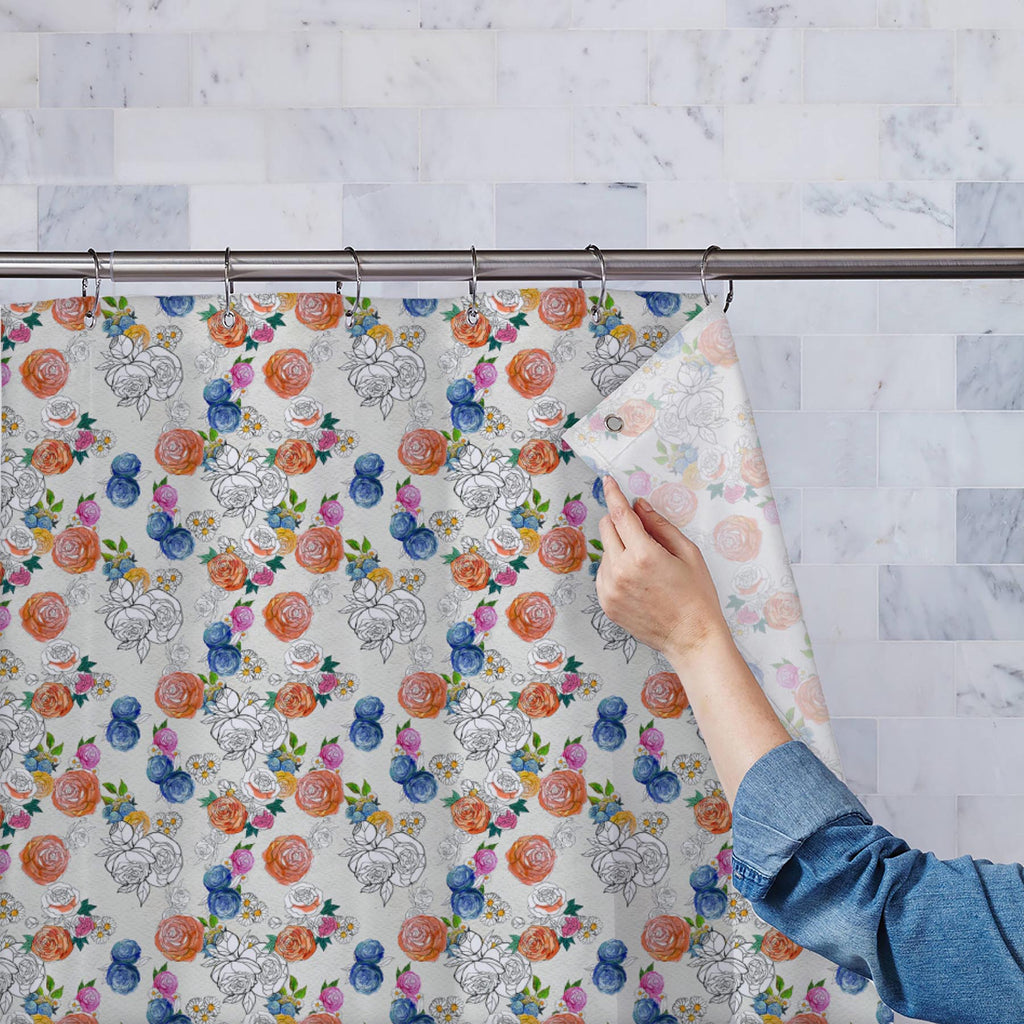 Colorful Flowers D1 Washable Waterproof Shower Curtain-Shower Curtains-CUR_SH_EL-IC 5008329 IC 5008329, Art and Paintings, Botanical, Digital, Digital Art, Drawing, Floral, Flowers, Graphic, Illustrations, Nature, Paintings, Patterns, Scenic, Signs, Signs and Symbols, Watercolour, colorful, d1, washable, waterproof, shower, curtain, art, artistic, artwork, background, beauty, bloom, blossom, botany, bouquet, briar, bright, bud, colorfull, deco, decoration, design, drawn, fabric, flower, fresh, garden, greet