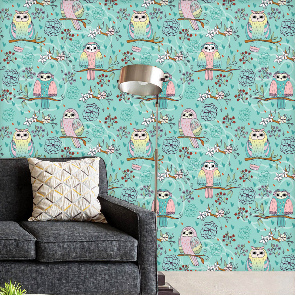 Owl Sitting On The Branches Wallpaper Roll-Wallpapers Peel & Stick-WAL_PA-IC 5008330 IC 5008330, Animals, Animated Cartoons, Art and Paintings, Baby, Birds, Botanical, Caricature, Cartoons, Children, Digital, Digital Art, Drawing, Floral, Flowers, Graphic, Illustrations, Kids, Modern Art, Nature, Patterns, Scenic, Signs, Signs and Symbols, owl, sitting, on, the, branches, wallpaper, roll, adorable, animal, art, backdrop, background, bird, branch, cartoon, character, child, color, colorful, cute, decor, deco