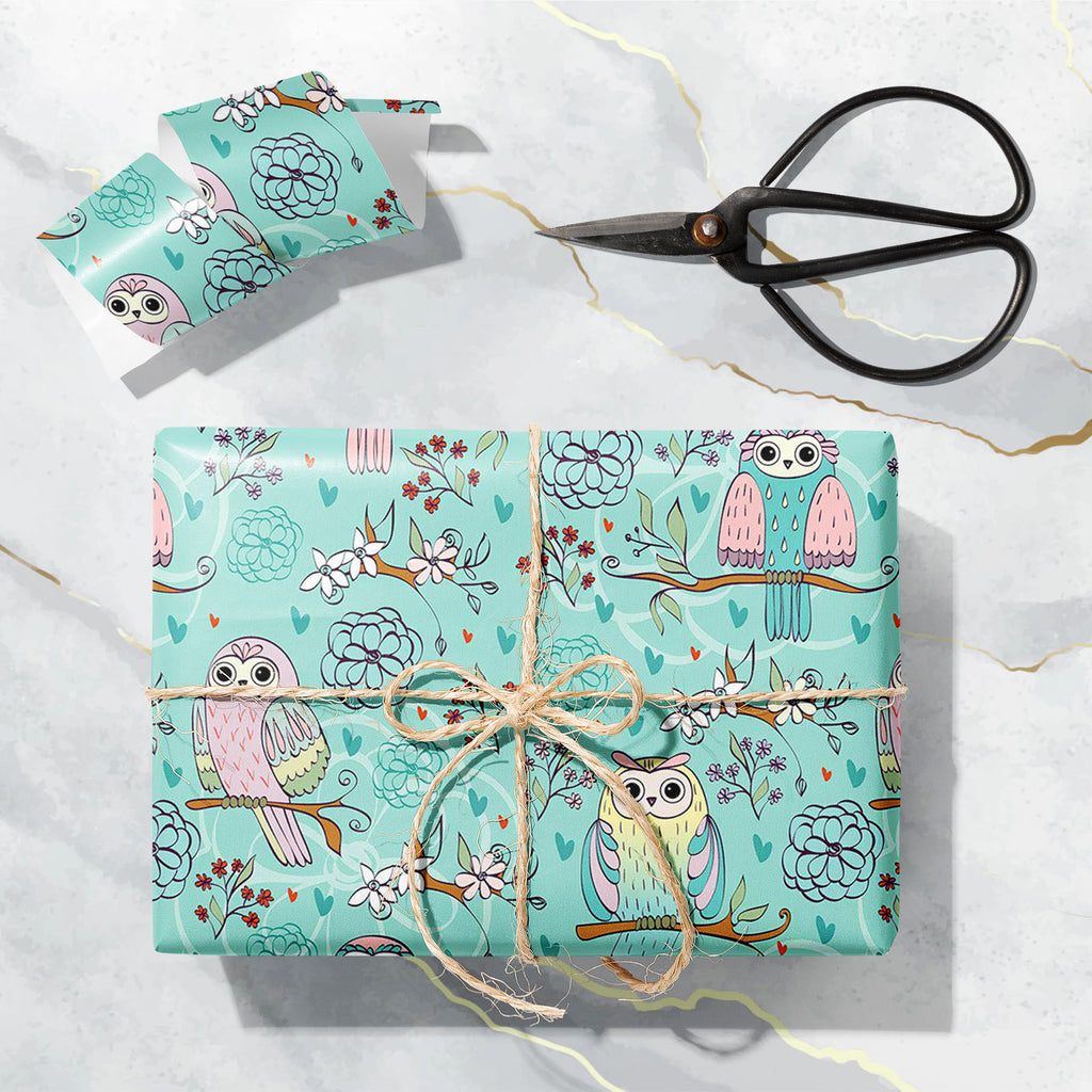 Owl Sitting On The Branches Art & Craft Gift Wrapping Paper-Wrapping Papers-WRP_PP-IC 5008330 IC 5008330, Animals, Animated Cartoons, Art and Paintings, Baby, Birds, Botanical, Caricature, Cartoons, Children, Digital, Digital Art, Drawing, Floral, Flowers, Graphic, Illustrations, Kids, Modern Art, Nature, Patterns, Scenic, Signs, Signs and Symbols, owl, sitting, on, the, branches, art, craft, gift, wrapping, paper, adorable, animal, backdrop, background, bird, branch, cartoon, character, child, color, color