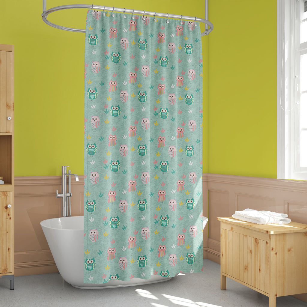 Owl and Flowers D2 Washable Waterproof Shower Curtain-Shower Curtains-CUR_SH_EL-IC 5008334 IC 5008334, Ancient, Animals, Animated Cartoons, Art and Paintings, Baby, Birds, Botanical, Caricature, Cartoons, Children, Digital, Digital Art, Drawing, Floral, Flowers, Graphic, Historical, Illustrations, Kids, Medieval, Modern Art, Nature, Patterns, Retro, Scenic, Signs, Signs and Symbols, Vintage, owl, and, d2, washable, waterproof, shower, curtain, adorable, animal, art, backdrop, background, bird, cartoon, char