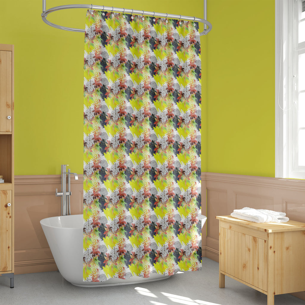 Watercolor Autumn Leaf Washable Waterproof Shower Curtain-Shower Curtains-CUR_SH_EL-IC 5008335 IC 5008335, Abstract Expressionism, Abstracts, Art and Paintings, Black, Black and White, Botanical, Circle, Digital, Digital Art, Dots, Floral, Flowers, Graphic, Illustrations, Japanese, Nature, Patterns, Scenic, Semi Abstract, Signs, Signs and Symbols, Splatter, Watercolour, White, watercolor, autumn, leaf, washable, waterproof, shower, curtain, abstract, art, backdrop, background, blob, branch, brush, color, da