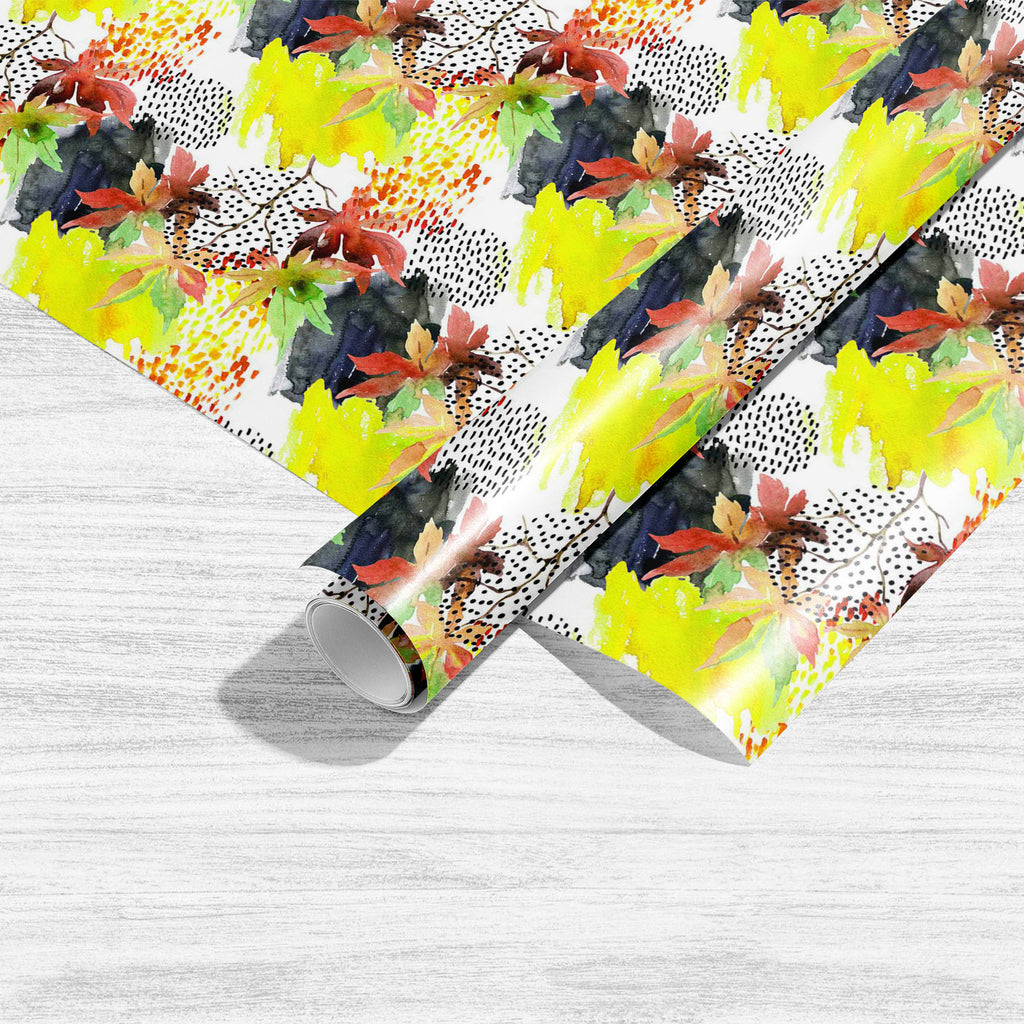 Watercolor Autumn Leaf Art & Craft Gift Wrapping Paper-Wrapping Papers-WRP_PP-IC 5008335 IC 5008335, Abstract Expressionism, Abstracts, Art and Paintings, Black, Black and White, Botanical, Circle, Digital, Digital Art, Dots, Floral, Flowers, Graphic, Illustrations, Japanese, Nature, Patterns, Scenic, Semi Abstract, Signs, Signs and Symbols, Splatter, Watercolour, White, watercolor, autumn, leaf, art, craft, gift, wrapping, paper, abstract, backdrop, background, blob, branch, brush, color, dab, design, dood