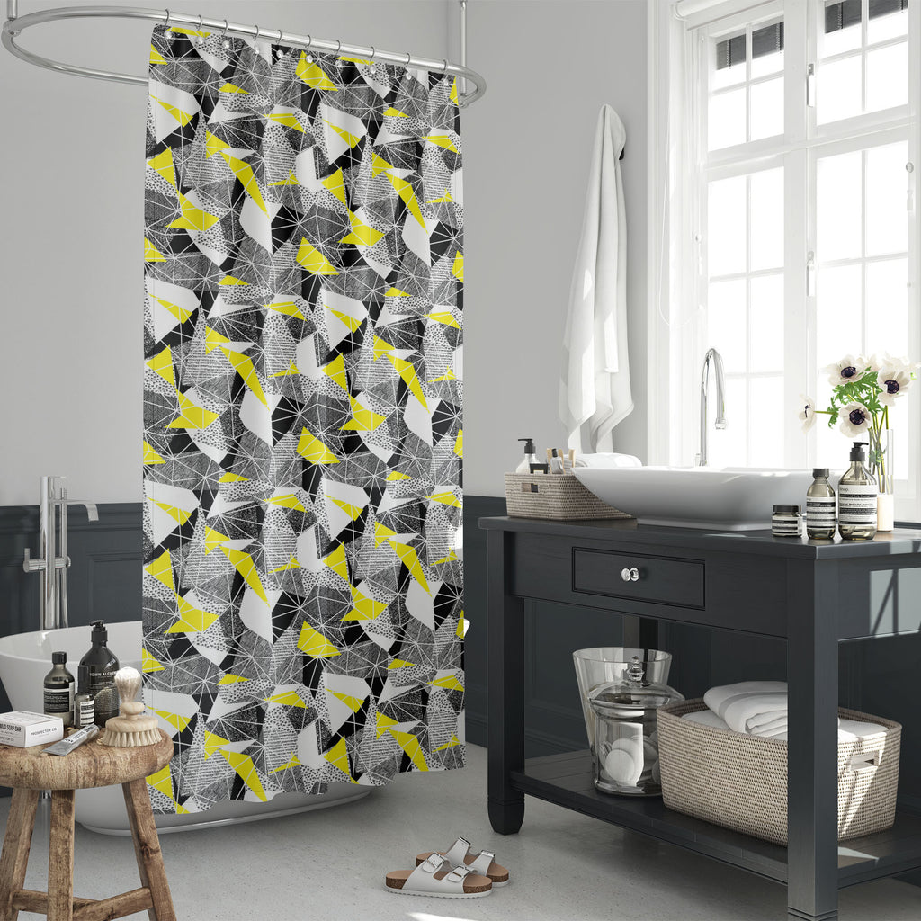Retro Geometric Pattern D3 Washable Waterproof Shower Curtain-Shower Curtains-CUR_SH_EL-IC 5008336 IC 5008336, Ancient, Art and Paintings, Black, Black and White, Fashion, Geometric, Geometric Abstraction, Grid Art, Hipster, Historical, Illustrations, Medieval, Modern Art, Patterns, Retro, Signs, Signs and Symbols, Triangles, Vintage, pattern, d3, washable, waterproof, shower, curtain, art, background, colorful, cool, creative, decor, design, element, fabric, facet, frame, fun, geometry, grid, low, memphis,