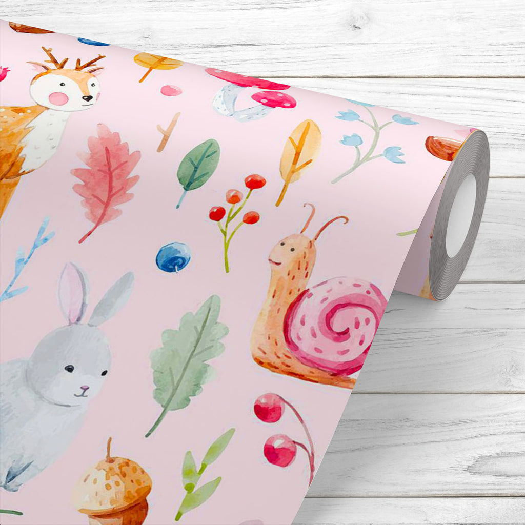 Watercolor Animals & Plants Wallpaper Roll-Wallpapers Peel & Stick-WAL_PA-IC 5008351 IC 5008351, Ancient, Animals, Animated Cartoons, Baby, Botanical, Caricature, Cartoons, Children, Floral, Flowers, Historical, Holidays, Illustrations, Kids, Love, Medieval, Nature, Patterns, Retro, Romance, Scenic, Signs, Signs and Symbols, Vintage, Watercolour, watercolor, plants, wallpaper, roll, deer, pattern, acorn, background, beautiful, berries, cartoon, design, flower, forest, greeting, hedgehog, holiday, invitation
