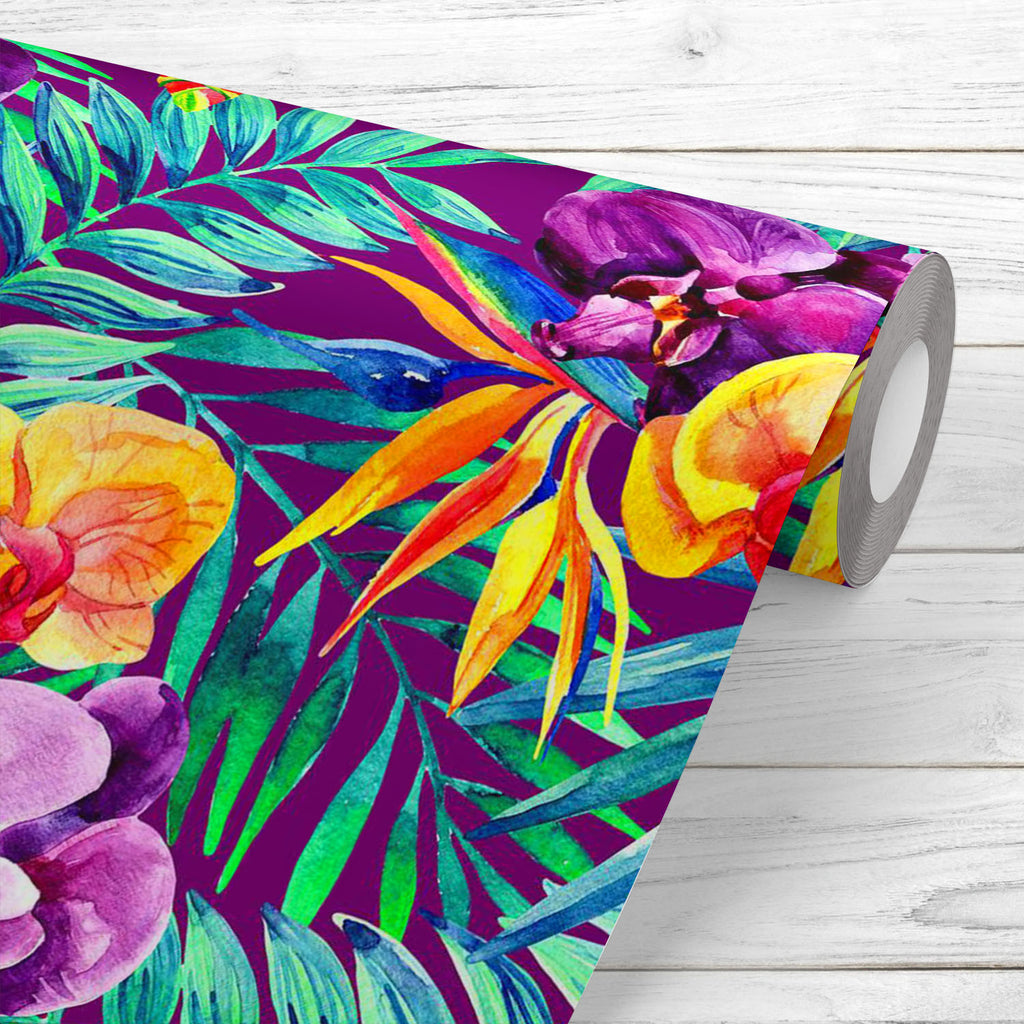 Tropical Leaves & Flowers D2 Wallpaper Roll-Wallpapers Peel & Stick-WAL_PA-IC 5008364 IC 5008364, Botanical, Fashion, Floral, Flowers, Hand Drawn, Hawaiian, Illustrations, Nature, Patterns, Scenic, Signs, Signs and Symbols, Tropical, Watercolour, leaves, d2, wallpaper, roll, background, beautiful, color, colorful, decoration, design, evergreen, exotic, fan, fern, flower, foliage, forest, garden, hand, drawn, illustration, jungle, leaf, natural, outdoors, paint, palm, paradise, pattern, plant, print, purple,