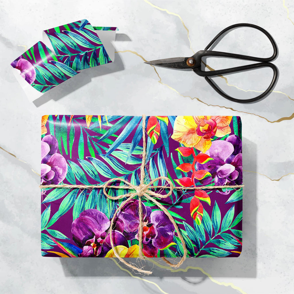 Tropical Leaves & Flowers D2 Art & Craft Gift Wrapping Paper-Wrapping Papers-WRP_PP-IC 5008364 IC 5008364, Botanical, Fashion, Floral, Flowers, Hand Drawn, Hawaiian, Illustrations, Nature, Patterns, Scenic, Signs, Signs and Symbols, Tropical, Watercolour, leaves, d2, art, craft, gift, wrapping, paper, background, beautiful, color, colorful, decoration, design, evergreen, exotic, fan, fern, flower, foliage, forest, garden, hand, drawn, illustration, jungle, leaf, natural, outdoors, paint, palm, paradise, pat