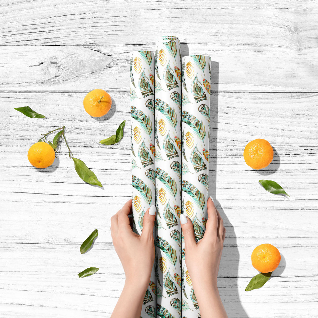 Ethnic Ornate Feathers Art & Craft Gift Wrapping Paper-Wrapping Papers-WRP_PP-IC 5008373 IC 5008373, Abstract Expressionism, Abstracts, Ancient, Art and Paintings, Aztec, Black and White, Culture, Digital, Digital Art, Drawing, Ethnic, Geometric, Geometric Abstraction, Graphic, Historical, Illustrations, Indian, Medieval, Patterns, Semi Abstract, Signs, Signs and Symbols, Traditional, Triangles, Tribal, Vintage, Watercolour, White, World Culture, ornate, feathers, art, craft, gift, wrapping, paper, abstract