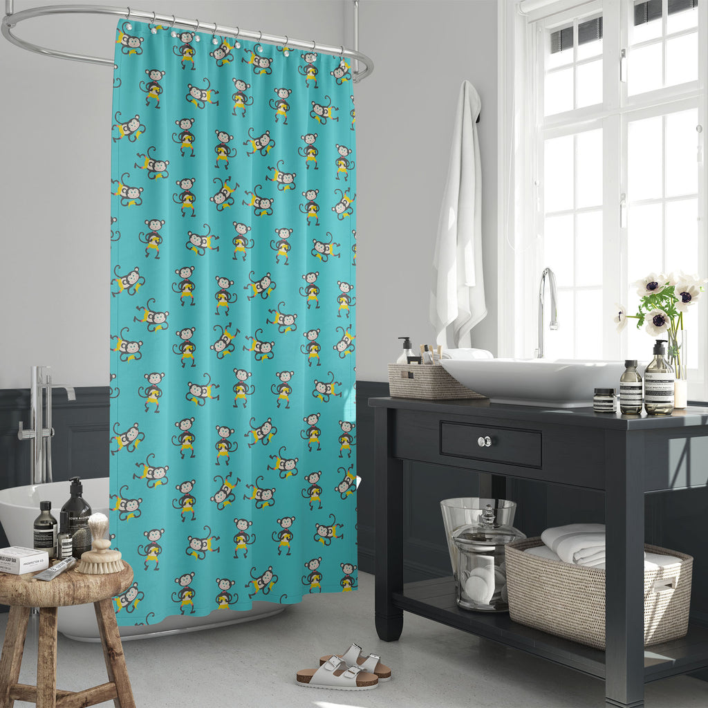 Kids Monkey Washable Waterproof Shower Curtain-Shower Curtains-CUR_SH_EL-IC 5008374 IC 5008374, Animals, Animated Cartoons, Art and Paintings, Baby, Caricature, Cartoons, Children, Decorative, Digital, Digital Art, Drawing, Fashion, Graphic, Icons, Illustrations, Kids, Modern Art, Patterns, Signs, Signs and Symbols, Symbols, Wildlife, monkey, washable, waterproof, shower, curtain, animal, ape, art, background, banana, card, cartoon, character, child, childish, cute, decor, decoration, design, doodle, elemen