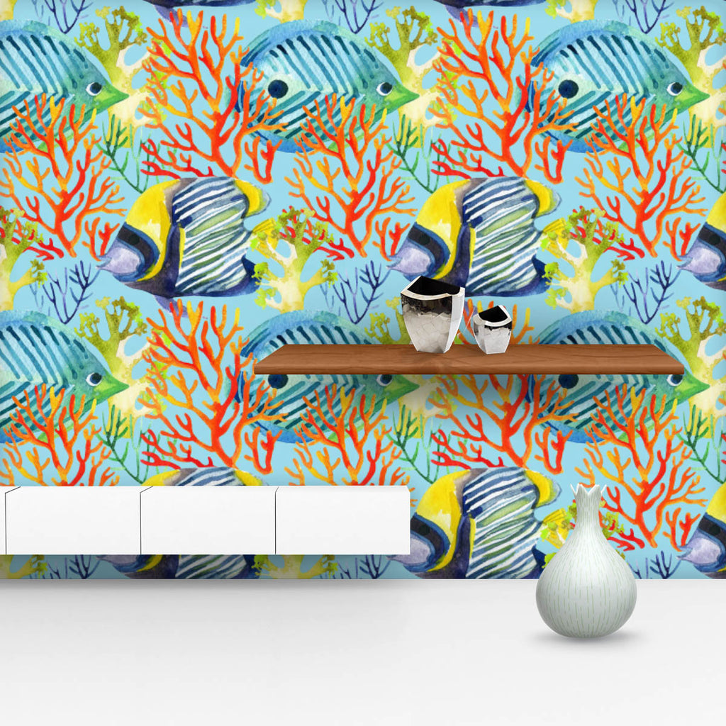 Corals & Fishes D3 Wallpaper Roll-Wallpapers Peel & Stick-WAL_PA-IC 5008383 IC 5008383, Abstract Expressionism, Abstracts, Animals, Art and Paintings, Automobiles, Decorative, Illustrations, Nature, Patterns, Scenic, Semi Abstract, Signs, Signs and Symbols, Symbols, Transportation, Travel, Tropical, Vehicles, Watercolour, corals, fishes, d3, wallpaper, roll, abstract, angel, angelfish, animal, art, background, banner, beach, beautiful, blue, bright, butterfly, color, coral, cute, decoration, design, drawn, 