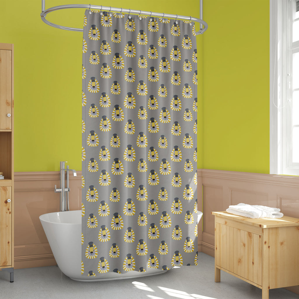 Kids Lion Faces Washable Waterproof Shower Curtain-Shower Curtains-CUR_SH_EL-IC 5008404 IC 5008404, Animals, Animated Cartoons, Art and Paintings, Baby, Black, Black and White, Caricature, Cartoons, Children, Decorative, Drawing, Illustrations, Kids, Minimalism, Patterns, Scandinavian, Signs, Signs and Symbols, White, lion, faces, washable, waterproof, shower, curtain, animal, art, backdrop, background, bear, brush, cartoon, cat, childish, cute, decoration, design, doodle, element, fabric, face, hand, handd