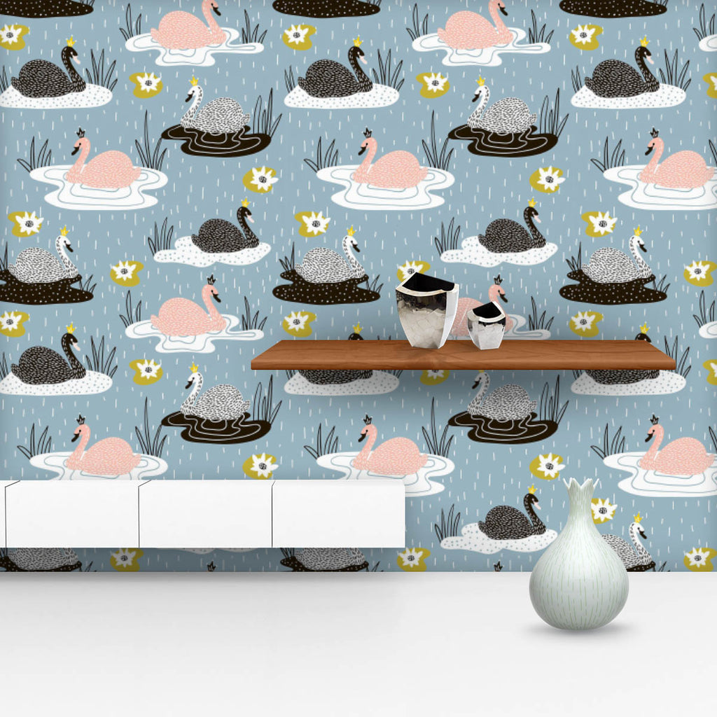 Hand Drawn Swan D1 Wallpaper Roll-Wallpapers Peel & Stick-WAL_PA-IC 5008417 IC 5008417, Abstract Expressionism, Abstracts, Animals, Animated Cartoons, Art and Paintings, Birds, Caricature, Cartoons, Decorative, Drawing, Fashion, Hand Drawn, Illustrations, Patterns, Scandinavian, Semi Abstract, Signs, Signs and Symbols, hand, drawn, swan, d1, wallpaper, roll, abstract, animal, art, backdrop, bird, blue, brush, cartoon, childish, crown, cute, decoration, design, doodle, element, fabric, girlish, handdrawn, il