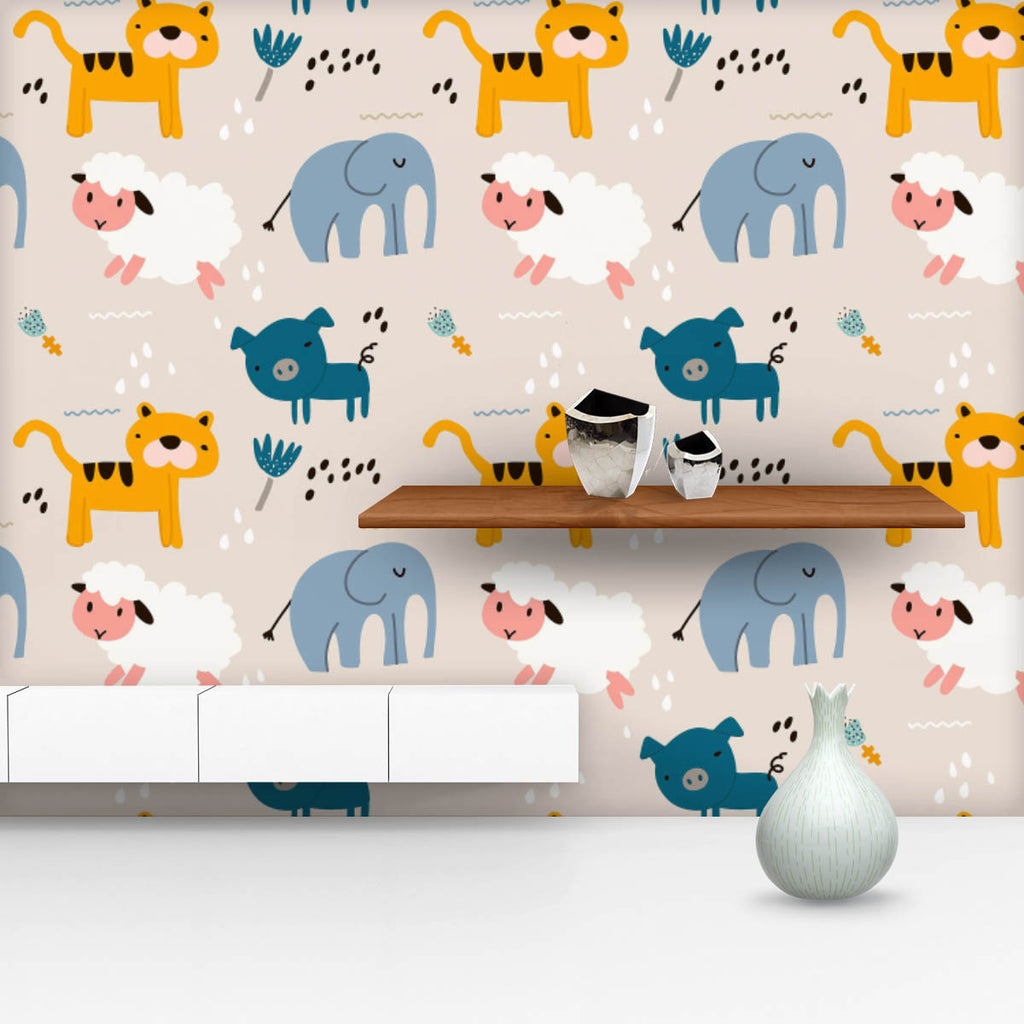 Kids Animals Wallpaper Roll-Wallpapers Peel & Stick-WAL_PA-IC 5008435 IC 5008435, Animals, Animated Cartoons, Art and Paintings, Baby, Botanical, Caricature, Cartoons, Children, Decorative, Digital, Digital Art, Drawing, Fashion, Floral, Flowers, Graphic, Illustrations, Kids, Love, Modern Art, Nature, Patterns, Romance, Scenic, Signs, Signs and Symbols, Wildlife, wallpaper, roll, animal, art, backdrop, background, beautiful, card, cartoon, cat, character, childish, color, cute, decor, decoration, design, do